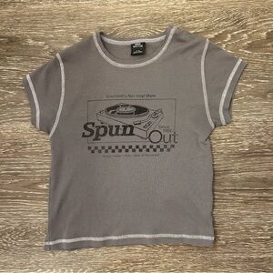 Urban Outfitters Spun Out Vinyl Store Baby Tee - Women’s size Medium